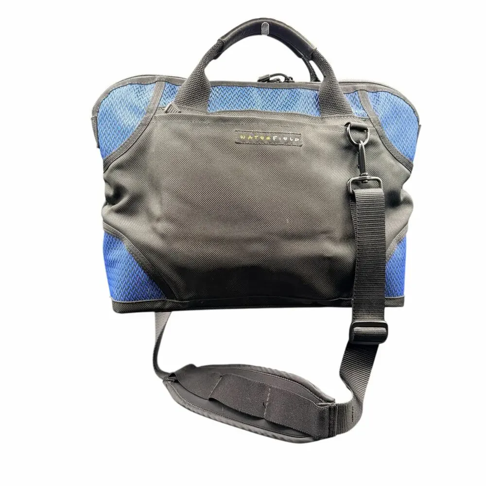 WaterField Designs Black Blue Laptop Bag Messenger Briefcase SF Made